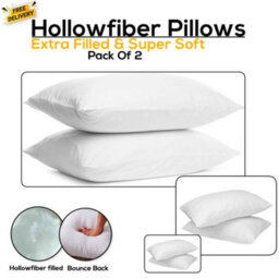 CHILIMILII Pillows Hotel Quality Bounce Back Hollowfiber Filled Pillow Anti-Allergic Pack Of 2 - thumbnail 1