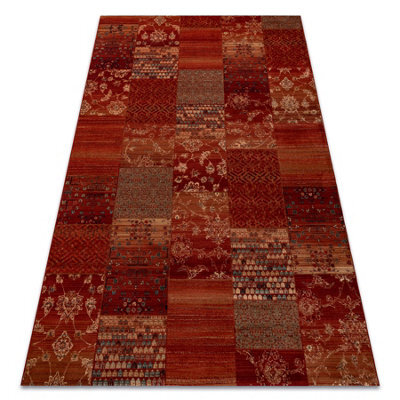 RugsX Wool Carpet Kashqai 4327 300 Patchwork Claret 67X130 Cm - image 1