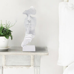 Huhote White Resin Abstract Thinker Ponder Sculpture Statue Modern For Home Office Art Sculpture Table Ornament Home Decor - thumbnail 3
