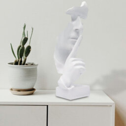 Huhote White Resin Abstract Thinker Ponder Sculpture Statue Modern For Home Office Art Sculpture Table Ornament Home Decor - thumbnail 6