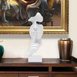 Huhote White Resin Abstract Thinker Ponder Sculpture Statue Modern For Home Office Art Sculpture Table Ornament Home Decor - thumbnail 5