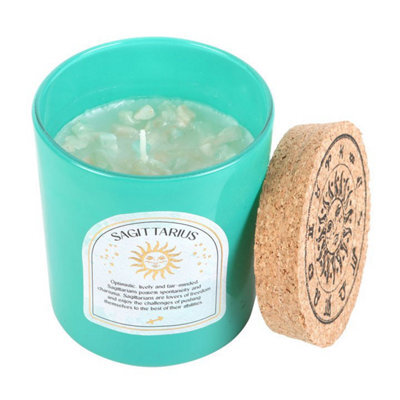 Something Different Sagittarius Ylang Ylang & Amber Turquoise Chips Scented Candle Blue/brown (One Size) - image 1