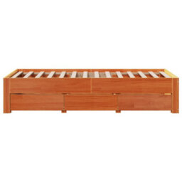 Berkfield Bed Frame Without Mattress With Drawers Wax Brown 90X190 Cm Single Solid Wood Pine - thumbnail 5