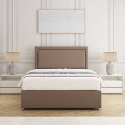 Bsspoke Ella Divan Bed Set Mink Plush Velvet With 24Inch Panel Headboard No Drawers No Mattress In 3Ft 4Ft 4Ft6 5Ft 6Ft - thumbnail 2