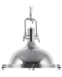 Beliani Industrial Pendant Lamp Silver Chromed Metal Bowl Shade 38Cm X 94Cm - thumbnail 2