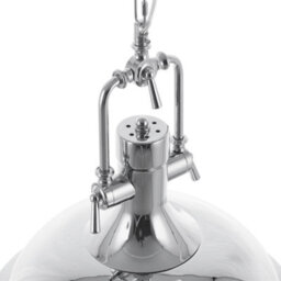 Beliani Industrial Pendant Lamp Silver Chromed Metal Bowl Shade 38Cm X 94Cm - thumbnail 4