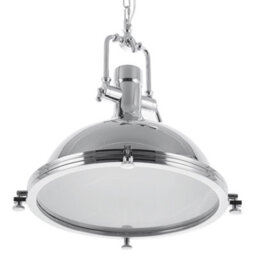 Beliani Industrial Pendant Lamp Silver Chromed Metal Bowl Shade 38Cm X 94Cm - thumbnail 3