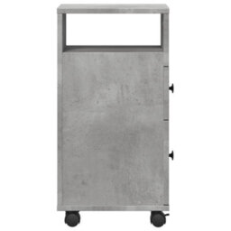 Berkfield Narrow Bathroom Cabinet With Wheels Concrete Grey Engineered Wood - thumbnail 5