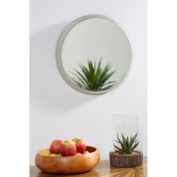 Premier Housewares Interiors By Premier Small Round Wall Mirror With Silver Frame - thumbnail 4