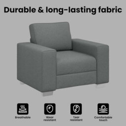 Vidaxl Sofa With Cushion Dark Grey 100 X 77 X 82 Cm Fabric - thumbnail 7