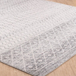 Livabliss Elaziz-Geometric Grey White Global Living Dining Bedroom Rug 160 X 230 Cm Easy Care, Non Shedding - thumbnail 5