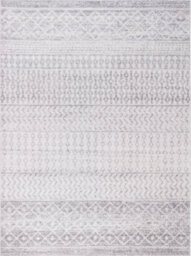 Livabliss Elaziz-Geometric Grey White Global Living Dining Bedroom Rug 160 X 230 Cm Easy Care, Non Shedding - thumbnail 1