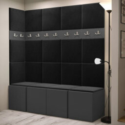 Anteroom Set Orion Ii Graphite Shoe Cabinet Hangers Black Panels - thumbnail 2