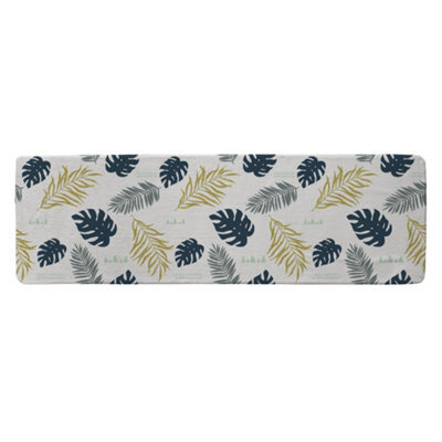 Benjamin Tate Design Gold Glitter & Navy Leaves Runner Special Soft Home Rug - image 1