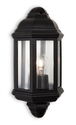 Luminosa Lighting Luminosa Park 1 Light Outdoor Wall Lantern Black Polycarbonate Ip44, E27