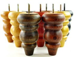 L&F Solid Wood Turned Furniture Feet 150mm High Mahogany Replacement Legs Set Of 4  M10 Pkc220 - thumbnail 9