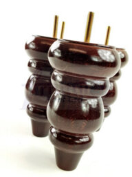 L&F Solid Wood Turned Furniture Feet 150mm High Mahogany Replacement Legs Set Of 4  M10 Pkc220 - thumbnail 5