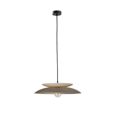 Luminosa Lighting Luminosa Ferro Dome Pendant Ceiling Light Brown, Beige 1X E27 - image 1