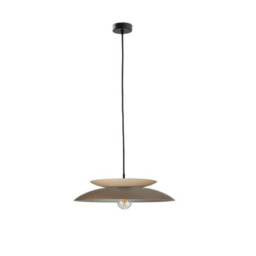 Luminosa Lighting Luminosa Ferro Dome Pendant Ceiling Light Brown, Beige 1X E27 - thumbnail 1