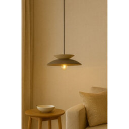 Luminosa Lighting Luminosa Ferro Dome Pendant Ceiling Light Brown, Beige 1X E27 - thumbnail 3