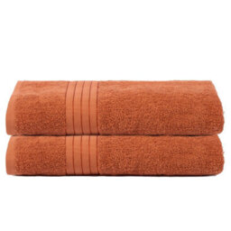 Ohs 2 Pack Of 100% Cotton Bath Sheet, 90 X 150Cm - Burnt Orange