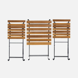 Sweeek - 2-Seater Foldable Bistro Garden Table With Chairs Black 54X55X71 Cm - Malaga - thumbnail 2