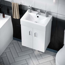 Nes Home Bathroom Suite 450 Wall Hung Vanity & Wc Toilet Pan - thumbnail 3
