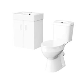Nes Home Bathroom Suite 450 Wall Hung Vanity & Wc Toilet Pan - thumbnail 6