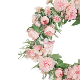 Living And Home 38Cm Spring Artificial Peony Mixed Flower Wreath Rattan Base Faux Floral Wreath For Front Door - thumbnail 6