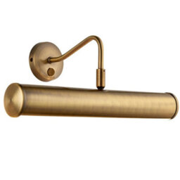Led Twin Picture Wall Light Antique Brass Dimmable 6.2W Bulb Down Lighting Bar