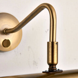 Led Twin Picture Wall Light Antique Brass Dimmable 6.2W Bulb Down Lighting Bar - thumbnail 3