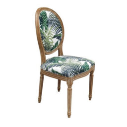 Minster Palm Leaf Fabric Louis Dining Chair - L62 X W52 X H97 Cm - thumbnail 1