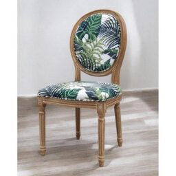 Minster Palm Leaf Fabric Louis Dining Chair - L62 X W52 X H97 Cm - thumbnail 3