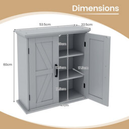 Bathroom Wall Cabinet Storage Cabinet With 2 Doors - thumbnail 2