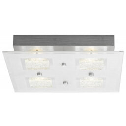 Happy Homewares Modern Chrome Square Led Bathroom Light With Clear/frosted Glass Plate
