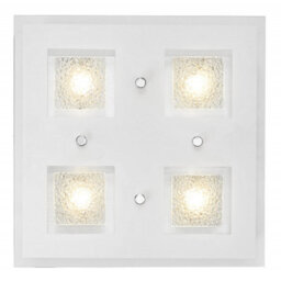 Happy Homewares Modern Chrome Square Led Bathroom Light With Clear/frosted Glass Plate - thumbnail 2
