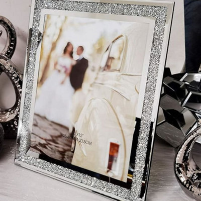 Biznest Dimond Mirror Picture Frame Size 8X10 (20.3Cm X 25.4Cm) Home Decorative, Living Room, Bedroom Room, Best For Gift