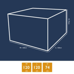 Woodside Heavy Duty Waterproof Garden Rattan Cube Set Cover Black 120X120X74Cm - thumbnail 3