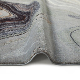 Sage Grey Abstract Jute Polyester Modern Living Room, Bedroom Rug - 120Cm X 170Cm - thumbnail 4