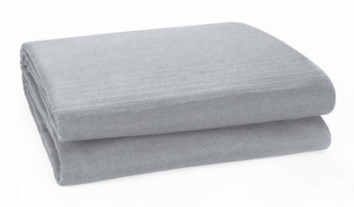 Classic Rib Cotton Throw, Sofa Bed Throw - 150 X 200 Cm Fits Most 2 Seater Sofas Settee Arm Chair & Single Bed, Smoke - image 1
