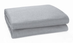 Classic Rib Cotton Throw, Sofa Bed Throw - 150 X 200 Cm Fits Most 2 Seater Sofas Settee Arm Chair & Single Bed, Smoke - thumbnail 1