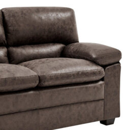 Bravich Oxford Bonded Faux Leather Sofa Suite - Chocolate Brown - thumbnail 5