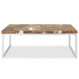 Walplus Coffee Table Teak Resin 110X60X40 Cm White And Brown - thumbnail 6