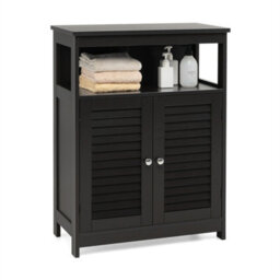 Bathroom Storage Cabinet With Adjustable Shelf Black - thumbnail 2