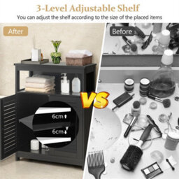 Bathroom Storage Cabinet With Adjustable Shelf Black - thumbnail 5