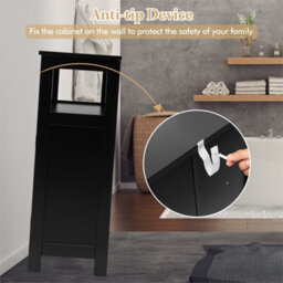 Bathroom Storage Cabinet With Adjustable Shelf Black - thumbnail 6
