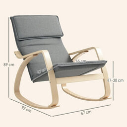 Comfortable Upholstered Relax Rocking Chair - thumbnail 2