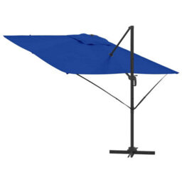 Berkfield Cantilever Roma Parasol Azure Blue 286X285X265 Cm Aluminium - thumbnail 8