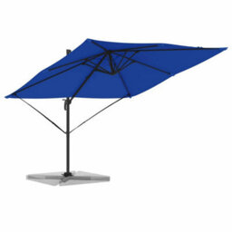 Berkfield Cantilever Roma Parasol Azure Blue 286X285X265 Cm Aluminium - thumbnail 3