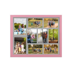 AK Frames 20X16 Pastel Pink Sleek Multi Photo Frame With Silver Mount - Holds 9 Apertures (2X) 7X5, (7X) 6X4 Photos - thumbnail 1